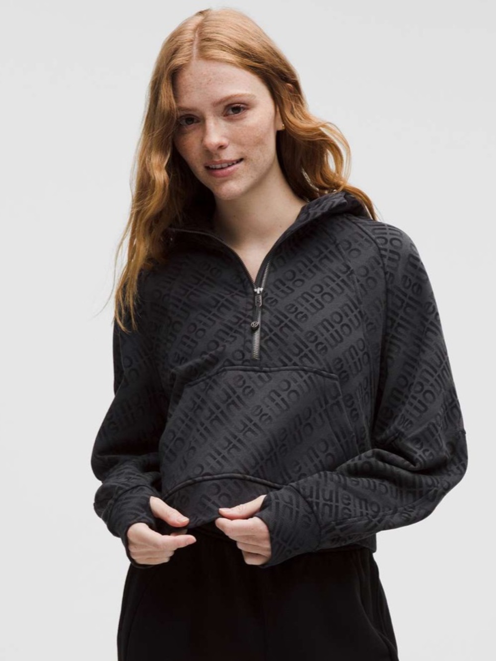 lululemon athletica Wordmark Scuba Oversized Half-Zip Hoodie - Black